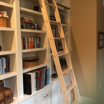 Library Painted and glazed with Rolling Ladder