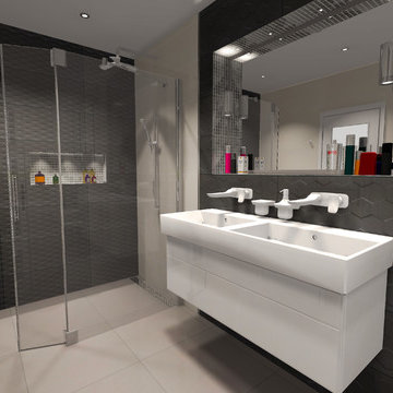 Modern White & Graphite Bathroom