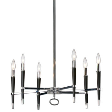 Langford 6-Light Chandelier in Polished Chrome with No Shade Shade