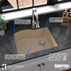 Karran Undermount Quartz Composite 24" Single Bowl Kitchen Sink, Bisque