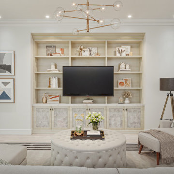 Entertainment Center with Cream Inlays