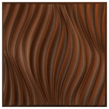 Billow EnduraWall 3D Wall Panel, 19.625"Wx19.625"H, Aged Metallic Rust