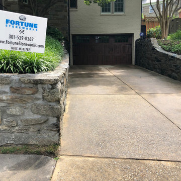 Rebuild and Restoration of Field Stone Driveway Walls in Spring Valley, DC
