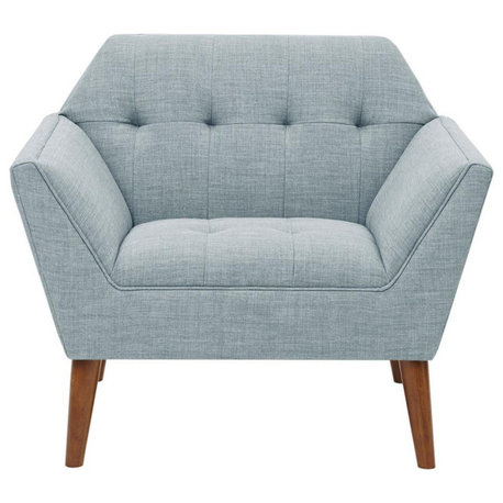 INK+IVY Mid-Century Modern Tufted Lounge Chair, Light Blue