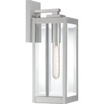 Quoizel - Quoizel WVR8406SS Westover 1 Light Outdoor Lantern - Stainless Steel - The clean lines make the Westover a modern industrialist's dream. Long rectangular framework with clear beveled glass panels provide an unobstructed view of the fixture's sleek interior. The mix of finishes further enhances the versatility of this refined collection.