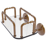 Allied Brass - Monte Carlo Wall Mounted Guest Towel Holder, Brushed Bronze - This elegant wall mounted guest towel tray will add style and convenience to your bathroom decor. Ideally sized to hold your favorite guest towels or a standard box of Kleenex Tissues. Keep your vanity top organized and clutter free with this wall mounted accessory.  Tempered glass and brass rails are used to make this item sturdy and stylish. Any of our lifetime designer finishes will provide a lifetime of use.