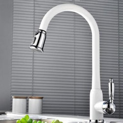 High Quality Brass White Painted Kitchen Pull Down Sink Faucet TB3013 - Kitchen Faucets