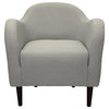Midcentury Modern Accent Chair, Comfortable Seat With Curved Arms, Oatmeal