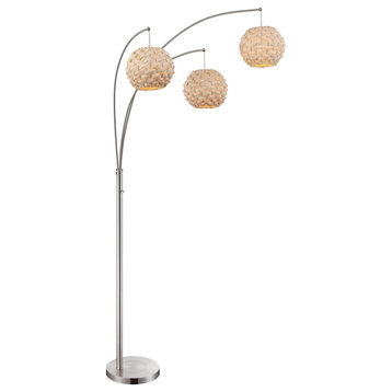 Linterna 3 Light Floor Lamp, Polished Steel