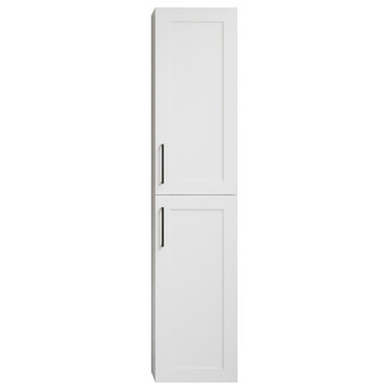 The Cosmo 14" Wall Mounted Modern Bathroom Linen Tower, White