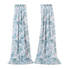 50 Most Por Beach Style Curtain Panel Pairs For 2019 Houzz Barefoot Bungalow Cruz Coastal Curtain Panel Pair