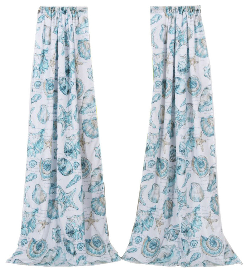 Multi - 42x84" Pair Of Barefoot Bungalow Shangri - La Window Curtain Panels