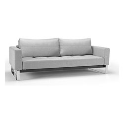 "Innovation" Cassius Deluxe Basic Light Gray Sofa / Chrome Legs - Sofas