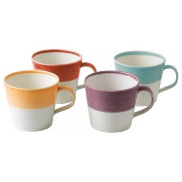 Waterford 1815 Bright Colors Mixed Patterns Mugs, 4-Piece Set
