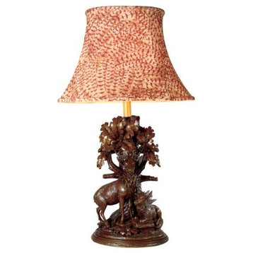 Sculpture Table Lamp Forest Monarchs Royalty Mountain Feather Shade