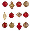 Holiday Lux Shatterproof, 12 Count Xmas Tree Ornaments, 100mm W/ Re-Useable Box