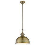 Z-LITE - Z-LITE 725P12-HBR 1 Light Pendant - Z-LITE 725P12-HBR 1 Light PendantThe warm, heritage brass hue of this hanging ceiling light brightens up a kitchen with vintage-inspired charm. Richly toned, the elongated lines and sleek shade marry classic and modern design.Style: RestorationCollection: MelangeFrame Finish: Heritage BrassFrame Material: SteelShade Finish/Color: Heritage BrassShade Material: Metal + GlassDimension(in): 13.25(L) x 13.25(W) x 13(H)Chain Length: 5x12" + 1x6" +1x3"Cord/Wire Length: 110"Bulb: (1)100W Medium Base(Not Included),DimmableUL Classification/Application: ETL/CETL Certified/Dry