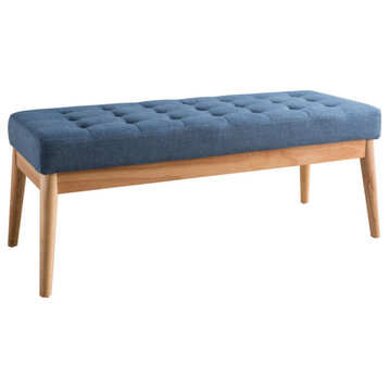 GDF Studio Anglo-Modern--Fabric-Bench Anglo-Modern--Fabric-Bench A, Air Force Blue