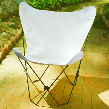 Butterfly Chair and Cover Combo With Black Frame, Natural