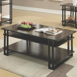 Coaster 3 Pieces Brown 3-Tier Coffee Table Set - Coffee Table Sets