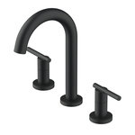 Gerber - Parma Trim Line Two Handle Widespread Lavatory Faucet, Satin Black - If you yearn for a bold and exciting bathroom look, the Parma Double Handle Widespread Lavatory Faucet is the style for you. This faucet promises a clean cylindrical design that's perfect for serious soaping or leisurely lathering. The ceramic disc valve construction provides a smooth turning action and drip free performance while a laminar flow aerator allows for a clear, unbroken stream. Durable construction, a touch down drain assembly for easy installation and a limited lifetime warranty all make this Parma Faucet a spicy selection for your next project.