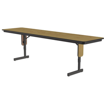 Adjustable Height 3/4" High Pressure Folding Seminar Table in Fusion Maple