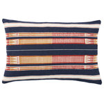 Jaipur Living - Jaipur Living Patkai Tribal Navy/Cream Poly Fill Pillow 16"X24" Lumbar - Handmade by weavers in Nagaland, India, the Nagaland collection showcases the traditional loin-loom techniques of the indigenous tribes of the region. The artisan-made Patkai throw pillow effortlessly combines heritage-rich tribal and stripe patterns with a versatile navy, cream, red, and gold colorway for a stunning statement in any space. Crafted of soft, finely woven cotton, this pillow brings the global art of Naga textiles to the modern home.