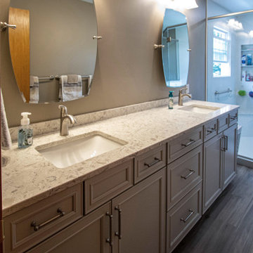Corian Solid Surface Walk-In Shower - Primary Bathroom