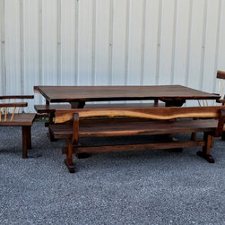 7ft Live Edge Walnut dining Set - Dining Sets