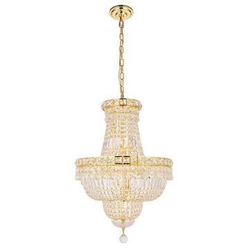 Elegant Lighting Tranquil 12-Light Crystal & Steel Chandelier in Gold
