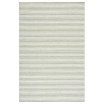 Safavieh Hampton Htn231W Striped Rug, Olive Green/Ivory, 6'5"x6'5"
