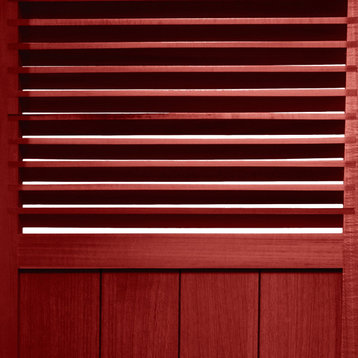 Room Divider, Double Hinged Panels With Louvered Accents, Rosewood/3 Panels