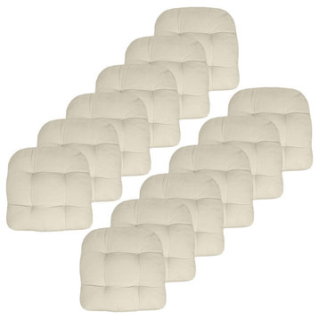 12 Pack Outdoor Cushion, Thick Fill & Square Tufted Cover, Cream