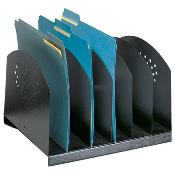Safco Black Six Section Steel Desk Rack