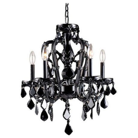 Avenue Lighting 5-Light Mini Crystal Chandelier, Black