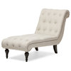 Layla Mid-century Modern Light Beige Fabric Upholstered Button-tufted Chaise...