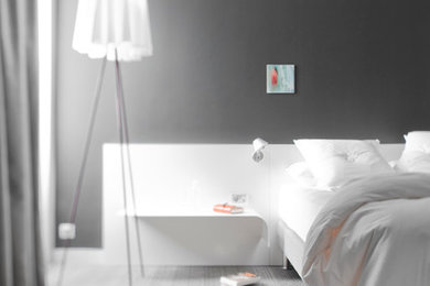 Idée de décoration pour une chambre design.