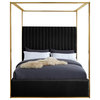 Jones Upholstered Bed, Black, King, Velvet