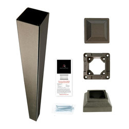 3 in. x 3 in. x 42 in. Bronze Powder Coated Aluminum Deck Post Kit - Products