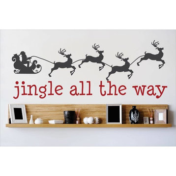 Decal, Jingle All The Way Quote, Home Decor, 12x30"