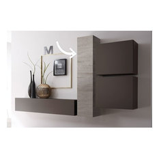 Elemento mural diseño madera gris vertical COLORED V2