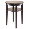 Winsome Wood Amelia Round End Table w/ Pull Out Tray in Dark Espresso