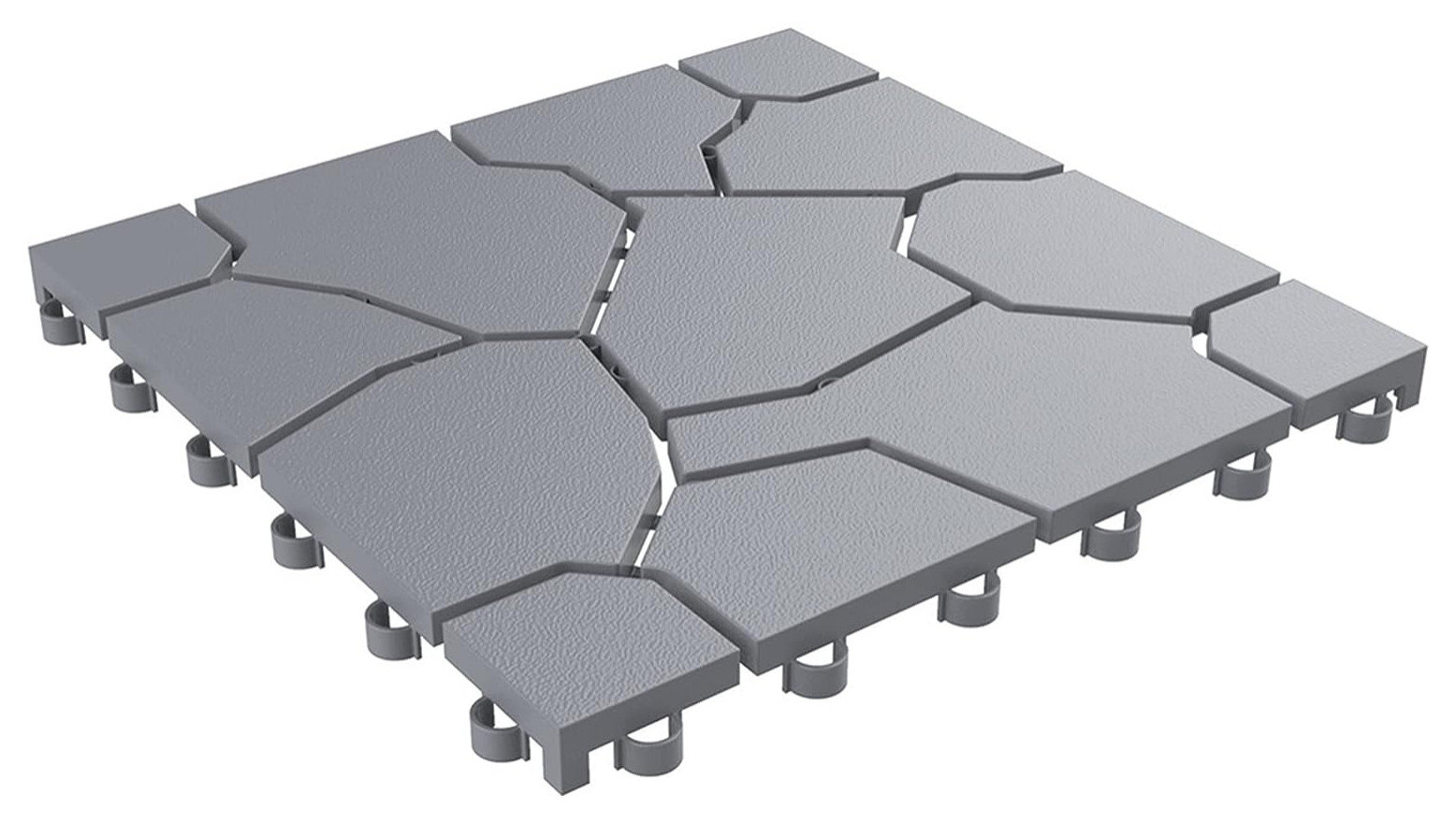 Outdoor Deck, Stone Patio Tiles, Stone Gray - 12-Pack - Modern - Deck ...