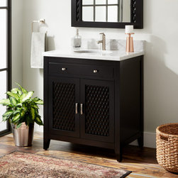 30" Thorton Mahogany Vanity For Undermount Sink - Black - Bathroom Vanities And Sink Consoles