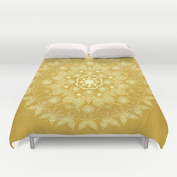 Golden Mandala Duvet Cover, Queen