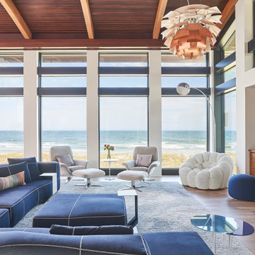 Floor-to-Ceiling Ocean View Living Room on Figure Eight Island