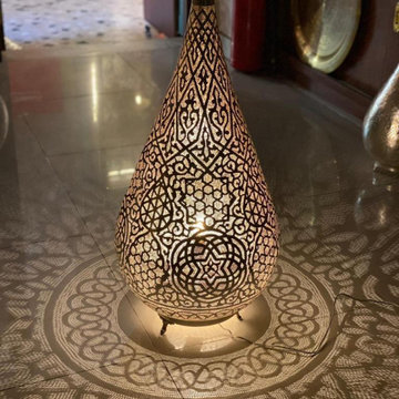 Handmade Moorish Copper Table Lamp - Arabian Nights Edition