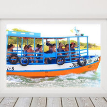 Boat filled with tourists, Galinhos RN - Brazil. Downloadable Instant D