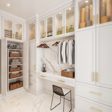 Transitional White Laundry Room