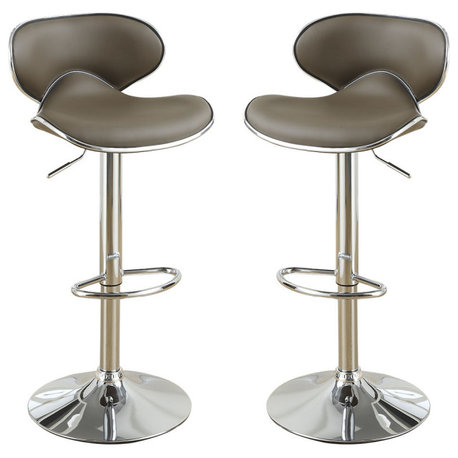 Adjustable Saddleback Design Bar Stool, Set of 2